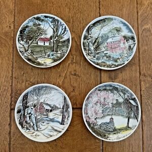 Johnson Brothers Friendly Village Butter Pats Set 4 England 4.25"